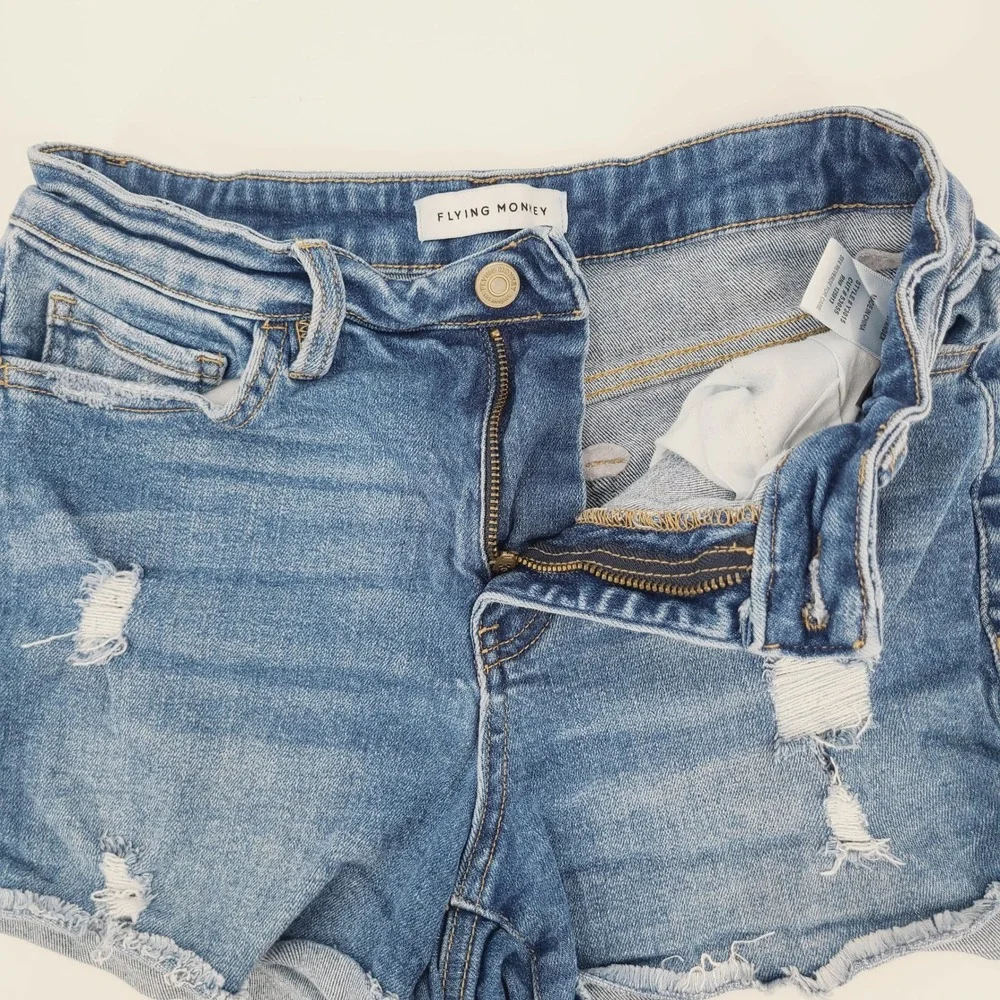 Flying Monkey High Rise Distressed Denim Jean Shorts Cut Offs Size‎ 28 Jorts